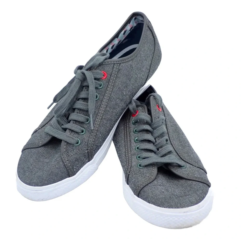 Ben Sherman Men's Casual Canvas Sneakers Skate Shoes Grey Lace Up Size 8